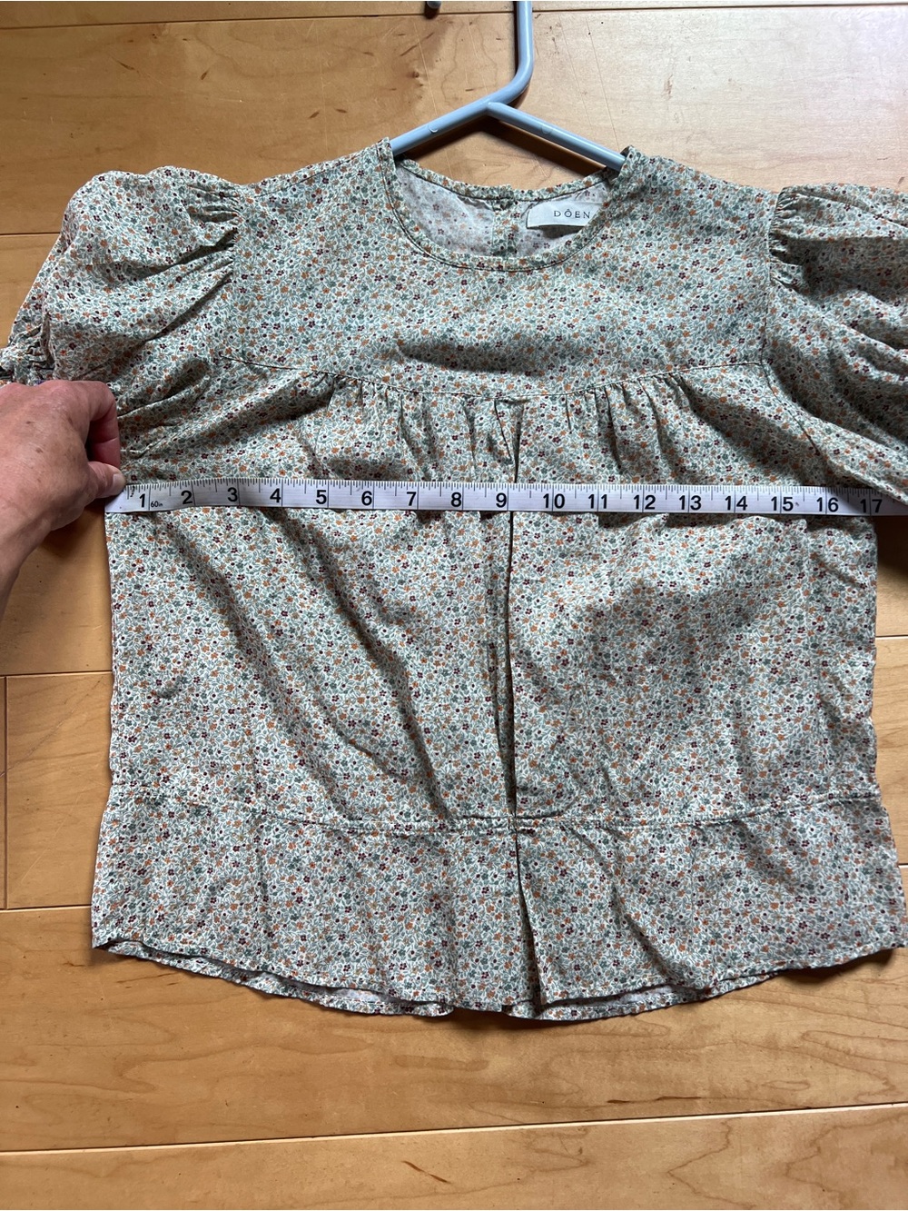 Doen Floral Puff-Sleeve Cotton Blouse - Picture 4 of 6
